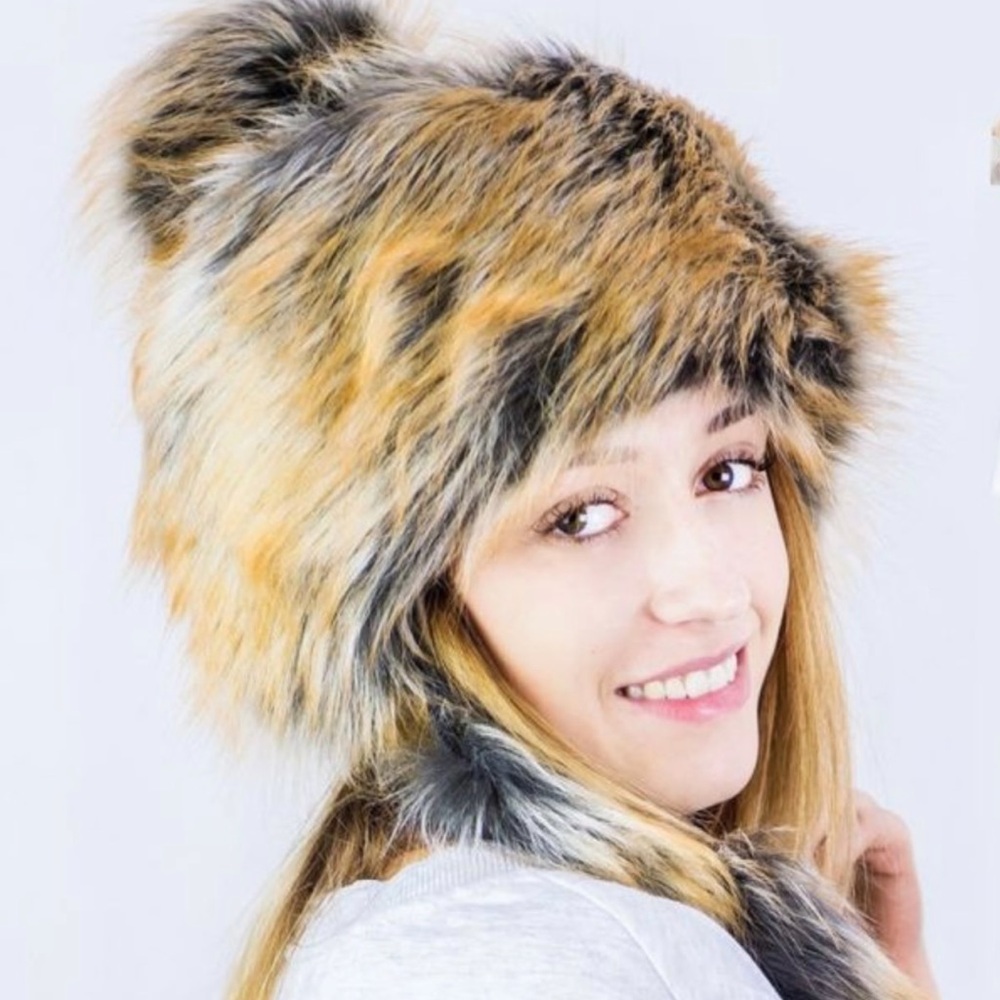 Futrzane faux fur hat one size